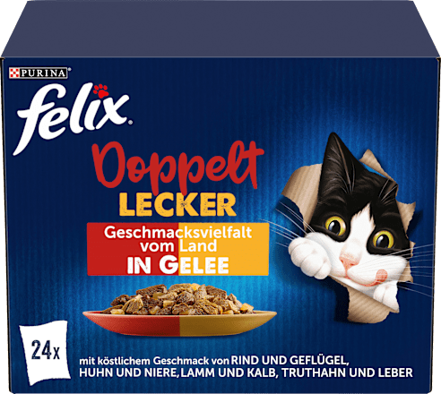 Nassfutter Katze, Geschmacksvielfalt vom Land in Gelee, Multipack (24x85 g), 2,04 kg