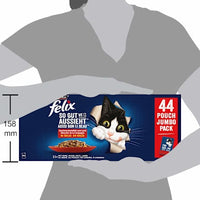 Nat kattenvoer, diverse smaken van het land met rundvlees, kip, eend en lam in gelei, multipack (44 x 85 g), 3,74 kg