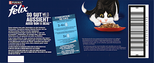 Nat kattenvoer, diverse smaken van het land met rundvlees, kip, eend en lam in gelei, multipack (44 x 85 g), 3,74 kg