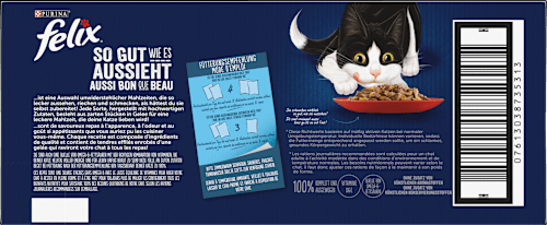 Nat kattenvoer, diverse smaken van het land met rundvlees, kip, eend en lam in gelei, multipack (44 x 85 g), 3,74 kg