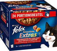 Nassfutter Katze Geschmacksvielfalt vom Land, Sensations Extras Multipack (24x85 g), 2,04 kg