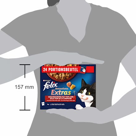 Nassfutter Katze Geschmacksvielfalt vom Land, Sensations Extras Multipack (24x85 g), 2,04 kg