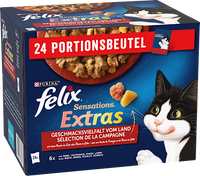 Nassfutter Katze Geschmacksvielfalt vom Land, Sensations Extras Multipack (24x85 g), 2,04 kg