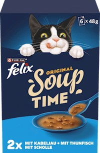 Nassfutter Katze mit Kabeljau, Thunfisch, Scholle, Original Soup Time, Multipack (6x48g), 288 g