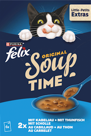 Nassfutter Katze mit Kabeljau, Thunfisch, Scholle, Original Soup Time, Multipack (6x48g), 288 g
