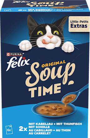 Nassfutter Katze mit Kabeljau, Thunfisch, Scholle, Original Soup Time, Multipack (6x48g), 288 g