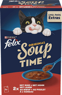 Nassfutter Katze mit Rind, Huhn & Lamm, Original Soup Time Multipack (6x48 g), 288 g