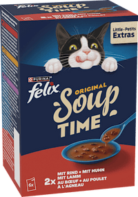 Nassfutter Katze mit Rind, Huhn & Lamm, Original Soup Time Multipack (6x48 g), 288 g