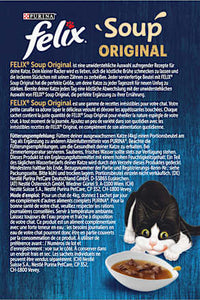 Nassfutter Katze mit Rind, Huhn & Lamm, Soup Original Multipack (6x48 g), 288 g Felix