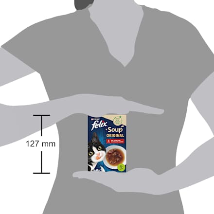Nassfutter Katze mit Rind, Huhn & Lamm, Soup Original Multipack (6x48 g), 288 g Felix