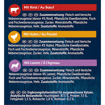 Nassfutter Katze mit Rind, Huhn & Lamm, Soup Original Multipack (6x48 g), 288 g Felix