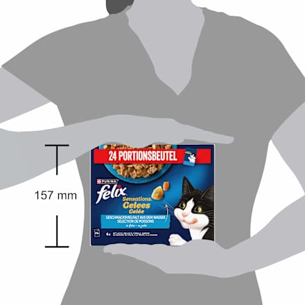 Natvoer voor katten, Sensations Gelée - Smaakvariatie uit water, Multipack (24 x 85 g), 2,04 kg