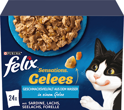 Nassfutter Katze, Sensations Gelée - Geschmacksvielfalt aus dem Wasser, Multipack (24x85  g), 2,04 kg