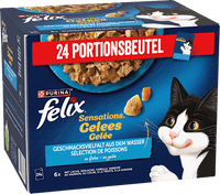Natvoer voor katten, Sensations Gelée - Smaakvariatie uit water, Multipack (24 x 85 g), 2,04 kg