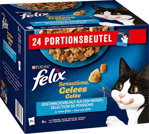 Nassfutter Katze, Sensations Gelée - Geschmacksvielfalt aus dem Wasser, Multipack (24x85  g), 2,04 kg