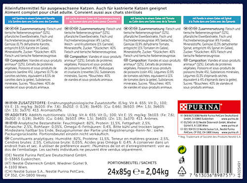 Natvoer voor katten, Sensations Gelée - Smaakvariatie uit water, Multipack (24 x 85 g), 2,04 kg
