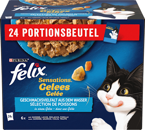 Natvoer voor katten, Sensations Gelée - Smaakvariatie uit water, Multipack (24 x 85 g), 2,04 kg