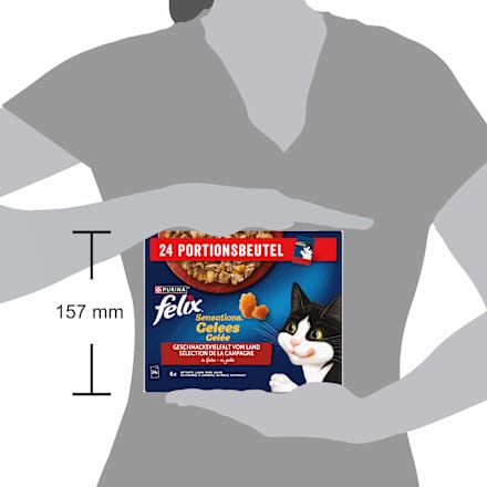 Nassfutter Katze, Sensations Gelée - Geschmacksvielfalt vom Land, Multipack (24x85 g), 2,04 kg