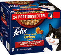 Nassfutter Katze, Sensations Gelée - Geschmacksvielfalt vom Land, Multipack (24x85 g), 2,04 kg