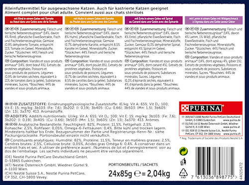 Nassfutter Katze, Sensations Gelée - Geschmacksvielfalt vom Land, Multipack (24x85 g), 2,04 kg