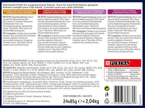 Nassfutter Katze, Sensations Saucen - Geschmacksvielfalt vom Land, Multipack (24x85  g), 2,04 kg