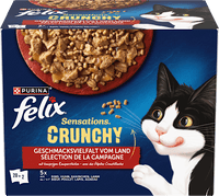 Nat kattenvoer, Crunchy Country Flavor Variety, Multipack (20x85g + 2x40g), 1,78 kg