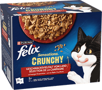 Nassfutter Katzen, Crunchy Geschmacksvielfalt vom Land, Multipack (20x85g + 2x40g), 1,78 kg