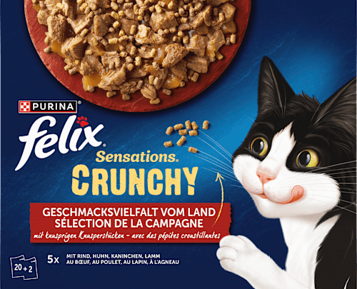 Nat kattenvoer, Crunchy Country Flavor Variety, Multipack (20x85g + 2x40g), 1,78 kg