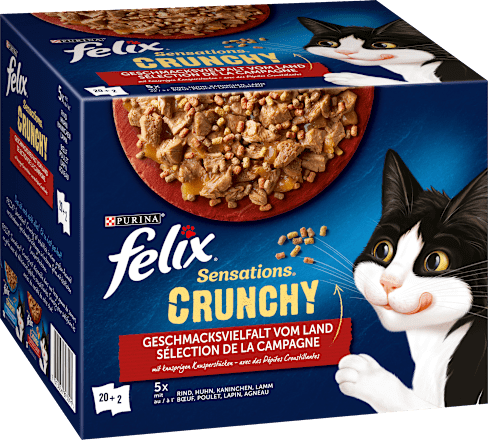 Nat kattenvoer, Crunchy Country Flavor Variety, Multipack (20x85g + 2x40g), 1,78 kg