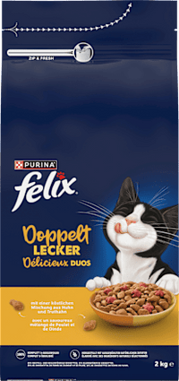 Trockenfutter Katze mit Geflügel, doppelt lecker - delicieux duos, 2 kg