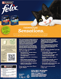 Trockenfutter Katze mit Huhn, Truthahn & Gemüse, Farmhouse Sensations, 1 kg Felix