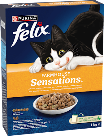 Trockenfutter Katze mit Huhn, Truthahn & Gemüse, Farmhouse Sensations, 1 kg Felix