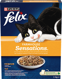 Trockenfutter Katze mit Huhn, Truthahn & Gemüse, Farmhouse Sensations, 1 kg Felix