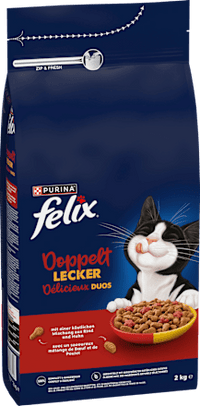 Trockenfutter Katze mit Rind, doppelt lecker - delicieux duos, 2 kg