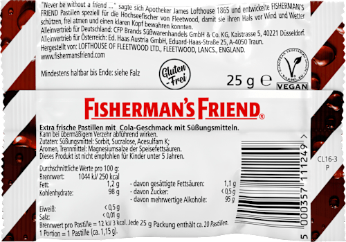 Pastillen, Cola, zuckerfrei, 25 g