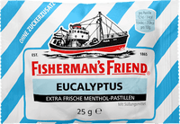 Pastilles, eucalyptus, zonder toegevoegde suiker, 25 g