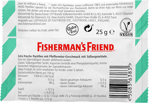 Pastillen, mint, Minze, zuckerfrei, 25 g