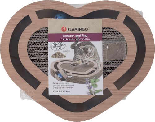 Kattenspeelgoed hart met bal &amp; kattenkruid, 1 stuk