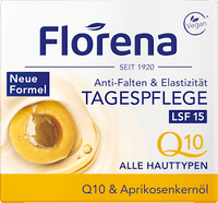 Gesichtscreme Q10 & Aprikosenkernöl Anti-Falten & Elastizität, LSF 15, 50 ml
