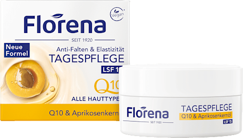 Gesichtscreme Q10 & Aprikosenkernöl Anti-Falten & Elastizität, LSF 15, 50 ml