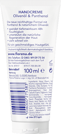 Handcreme intensive Pflege Olivenöl & Panthenol, 100 ml