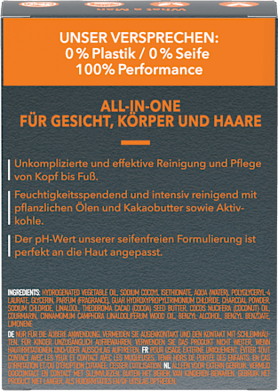 Festes Duschgel Men mit Aktivkohle 3in1, 90 g