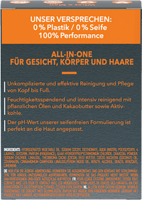Festes Duschgel Men mit Aktivkohle 3in1, 90 g