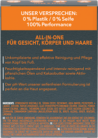 Vaste douchegel voor mannen met actieve kool 3-in-1, 90 g