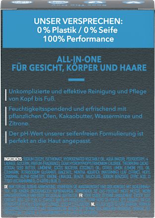 Festes Duschgel Men Wasserminze & Zitrone 3in1, 90 g