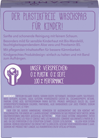 Vaste shampoo &amp; douchegel 2-in-1 paars, 80 g