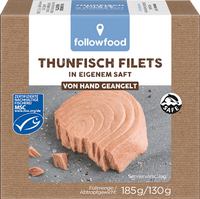 Thunfisch Filets, in eigenem Saft, MSC Zertifizierung, Fair Trade, 130 g followfish