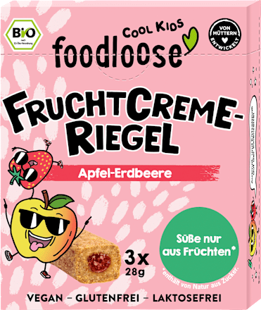 Kindersnack Fruchtriegel Frucht-Creme Apfel-Erdbeere ab 3 Jahren (3x28 g), 84 g