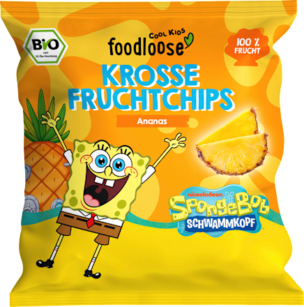 Kindersnack SpongeBob Fruchtchips Ananas ab 3 Jahren, 12 g
