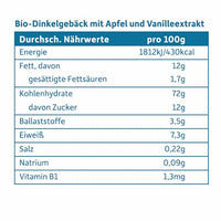Babykekse Dinkel, Apfel & Vanille ab dem 8. Monat, 100 g